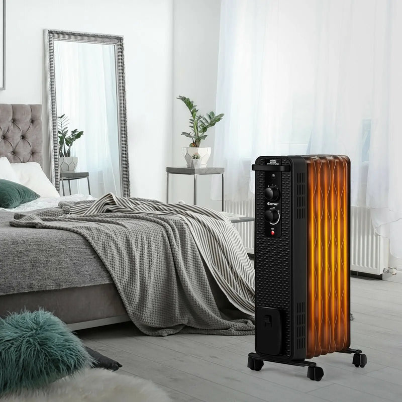 1500 W Oil-Filled Heater Portable Radiator Space Heater with Adjustable Thermostat by DirectDeals