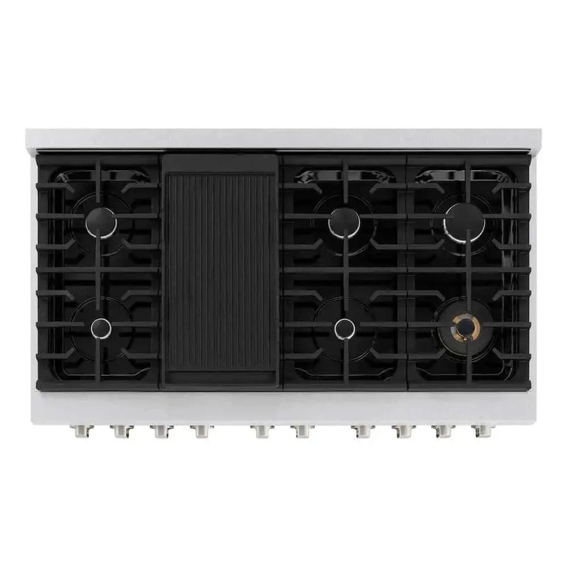 ZLINE 48"Gas Range, Convection Gas Oven , DuraSnow® Stainless Steel, SGRS-48 by Farmhouse Kitchen and Bath