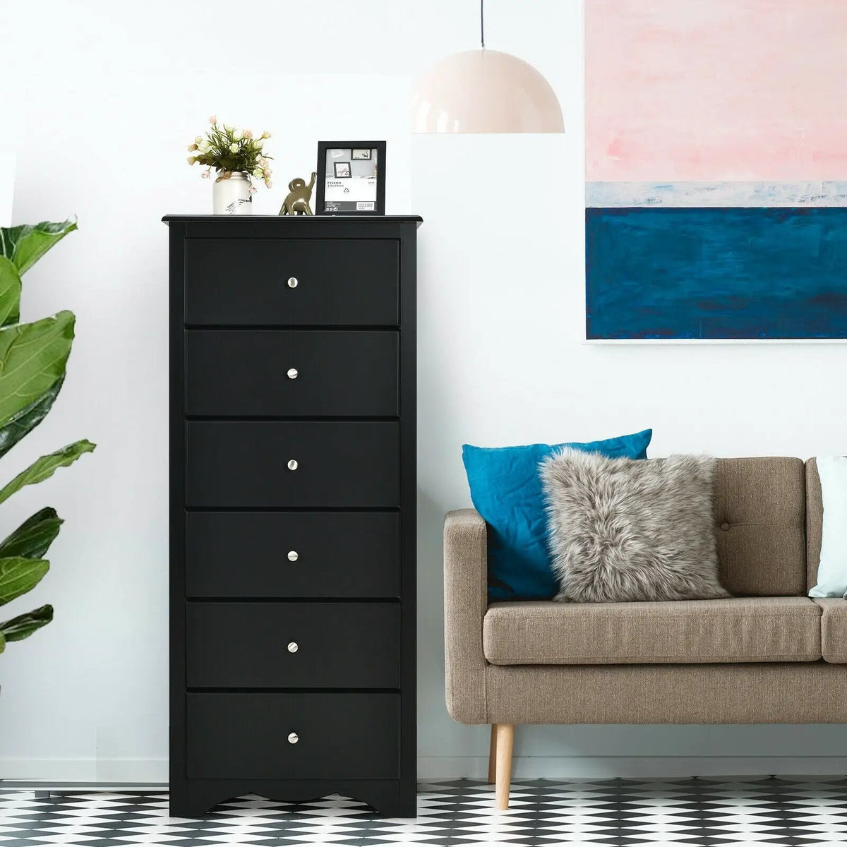 6 Drawers Chest Dresser Clothes Storage Bedroom Furniture Cabinet by DirectDeals