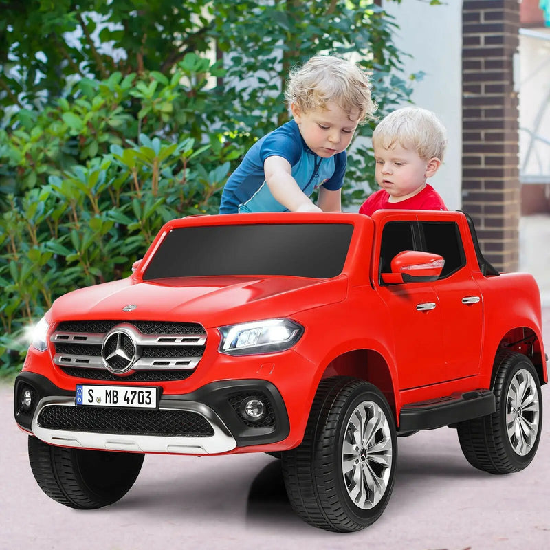 12V 2-Seater Kids Ride On Car Licensed Mercedes Benz X Class RC with Trunk-Red by DirectDeals
