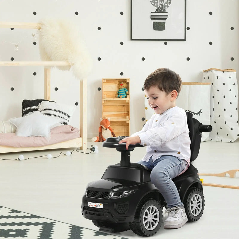 3 In 1 Ride on Push Car Toddler Stroller Sliding Car with Music-Blue by DirectDeals