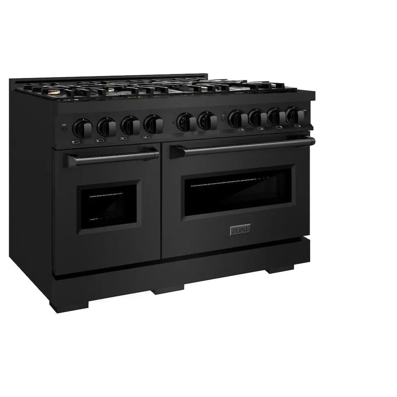 ZLINE 48" Classic Gas Range, Convection Gas Oven Black Stainless Steel Brass Burners, CGRB-BR-48 by Farmhouse Kitchen and Bath