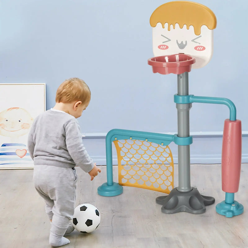 3-in-1 Height Adjustable Basketball Stand Set with Soccer and Roller by DirectDeals