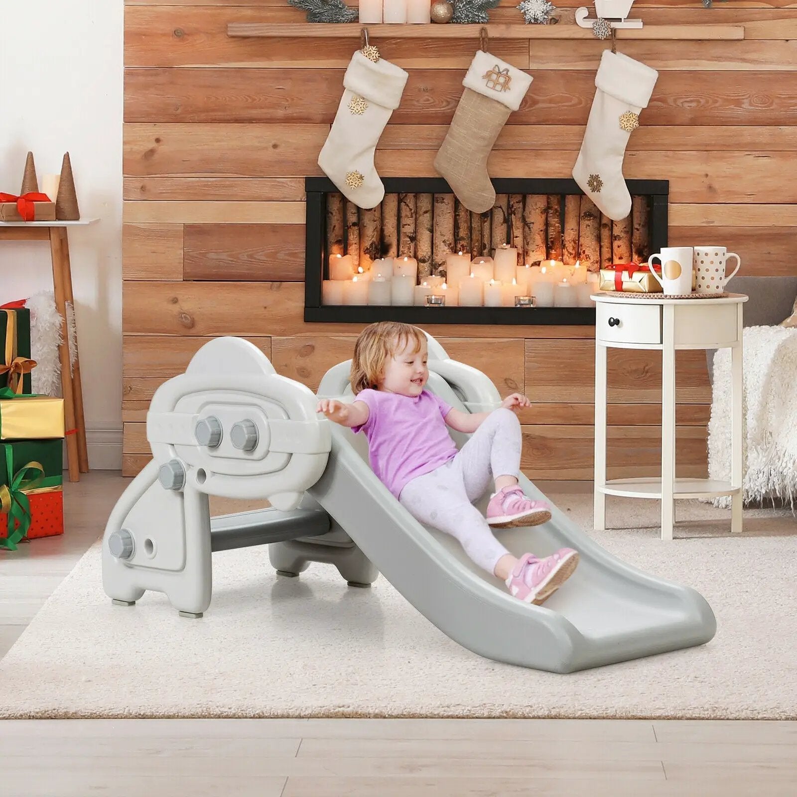 Freestanding Baby Mini Play Climber Slide Set with HDPE anf Anti-Slip Foot Pads by DirectDeals