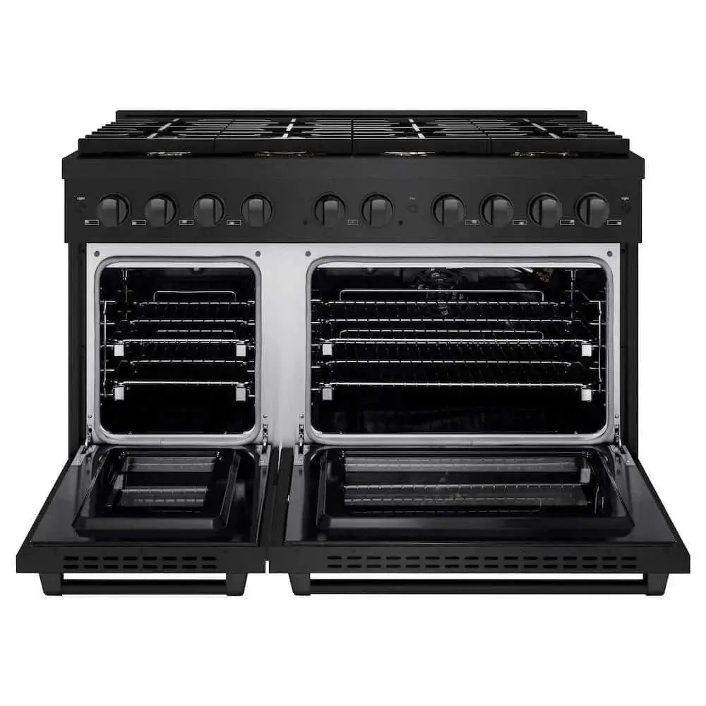 ZLINE 48 in.Gas Range, Convection Gas Oven, Brass Burner, Black Stainless Steel, SGRB-BR-48 by Farmhouse Kitchen and Bath