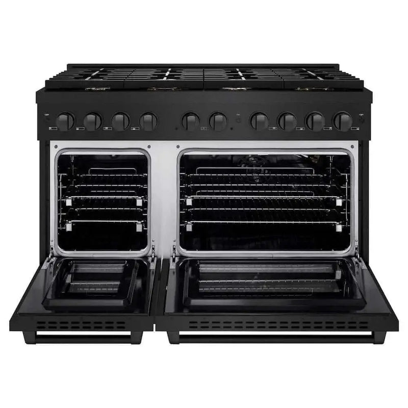 ZLINE 48 in.Gas Range, Convection Gas Oven, Brass Burner, Black Stainless Steel, SGRB-BR-48 by Farmhouse Kitchen and Bath