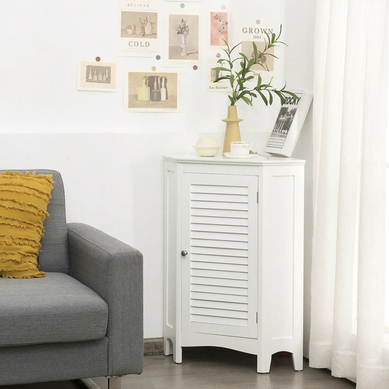 Corner Storage Cabinet Free Standing Bathroom Cabinet with Shutter Door by DirectDeals