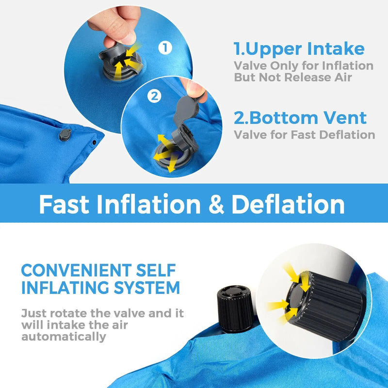Self-Inflating Camping Outdoor Sleeping Mat with Pillows Bag by DirectDeals