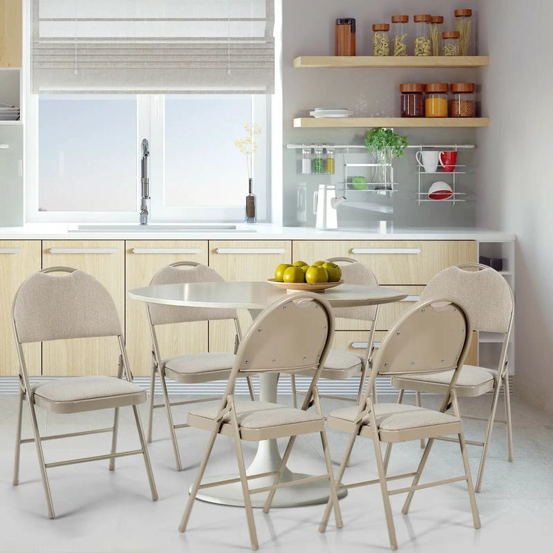 Set of 6 Folding Fabric Upholstered Metal Chairs by DirectDeals