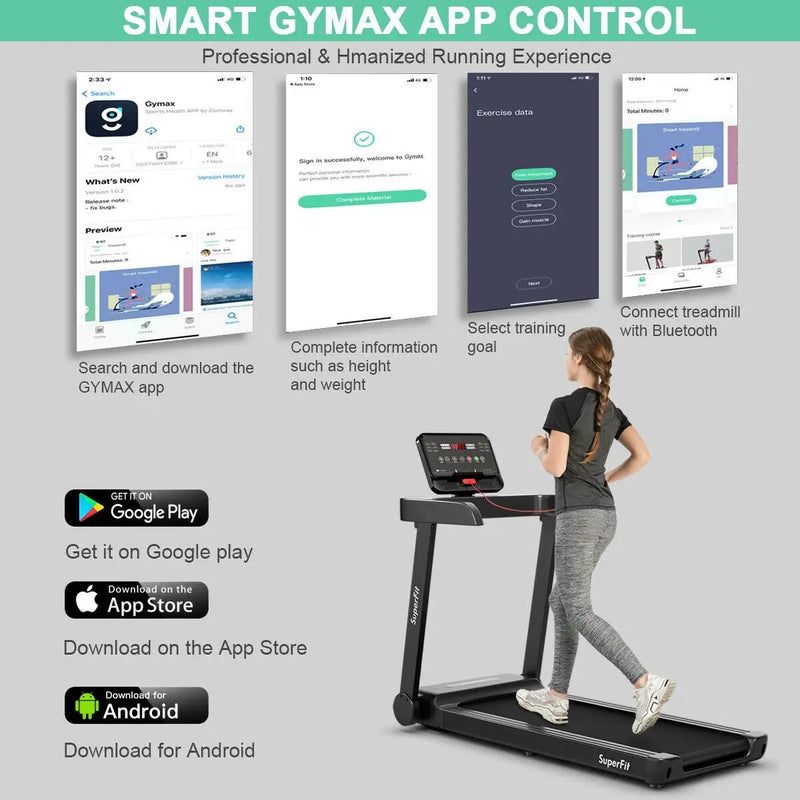 2.25 HP Electric Treadmill Running Machine with App Control by DirectDeals