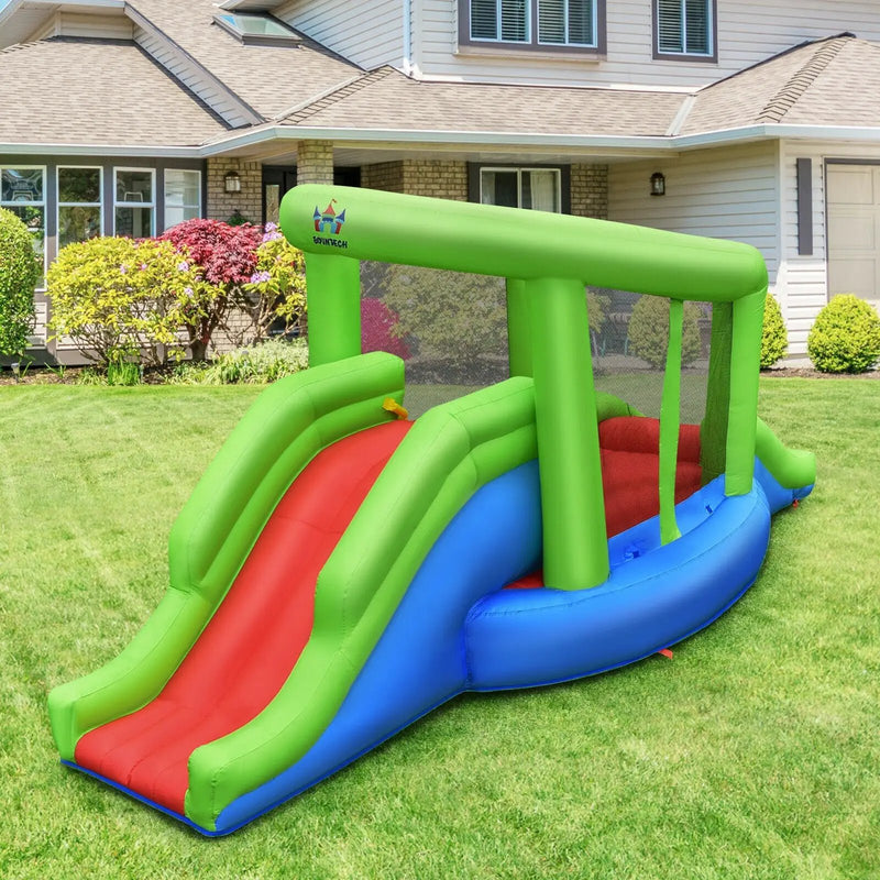 Inflatable Dual Slide Basketball Game Bounce House Without Blower by DirectDeals