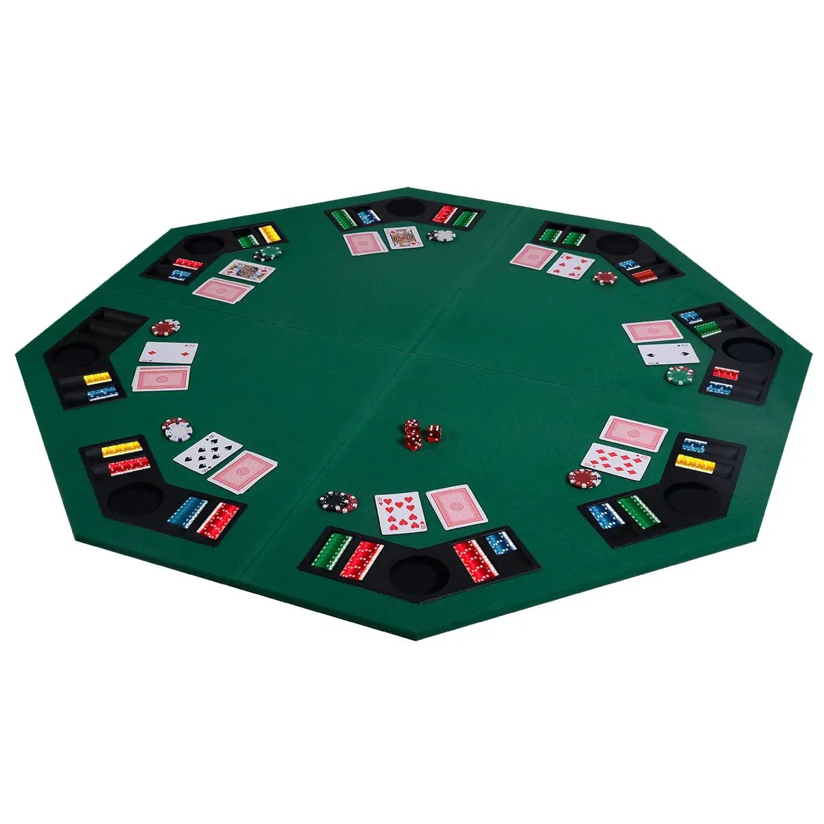48 Inch 8 Players Octagon Fourfold Poker Table Top by DirectDeals