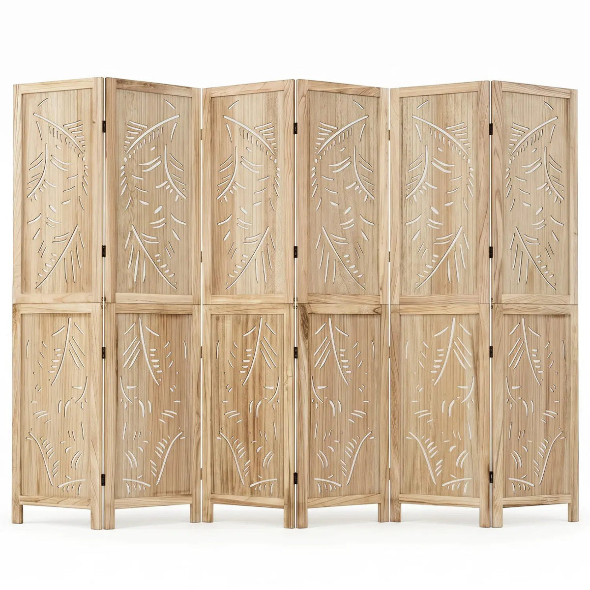 6-Panel Room Divider with Palm Leaf Design - 67" Tall by DirectDeals