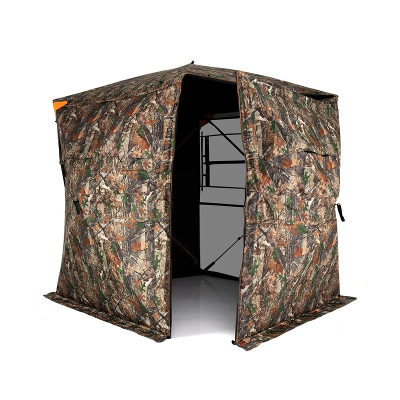 3-4 Person Hunting Blind 270¬∞ See-Through Pop-up Ground Blind with Full-Open Swing Door by DirectDeals
