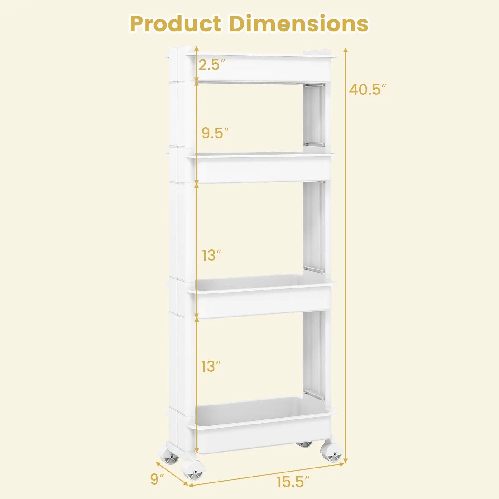 Rolling Utility Cart with Detachable Trays - 3/4 Tier by DirectDeals