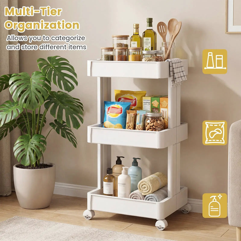 Rolling Utility Cart with Detachable Trays - 3/4 Tier by DirectDeals