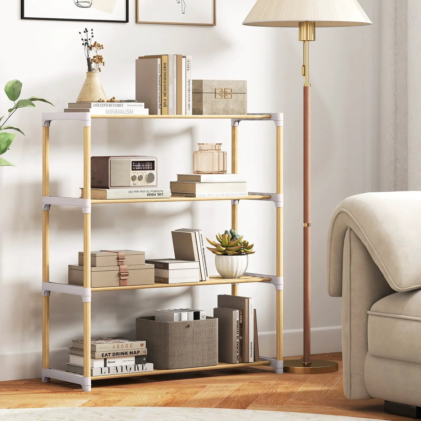 3-Tier Solid Wood Shoe Rack with Slatted Shelves by DirectDeals