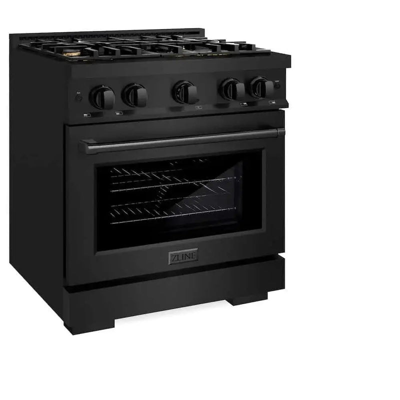 ZLINE 30" Select Gas Range Convection Gas Oven Black Stainless Steel Brass Burners HGRB-BR-30 by Farmhouse Kitchen and Bath