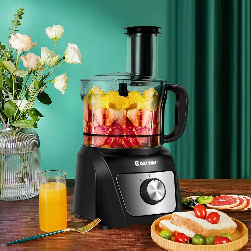 8 Cup Food Processor 500W Variable Speed Blender Chopper with 3 Blades by DirectDeals