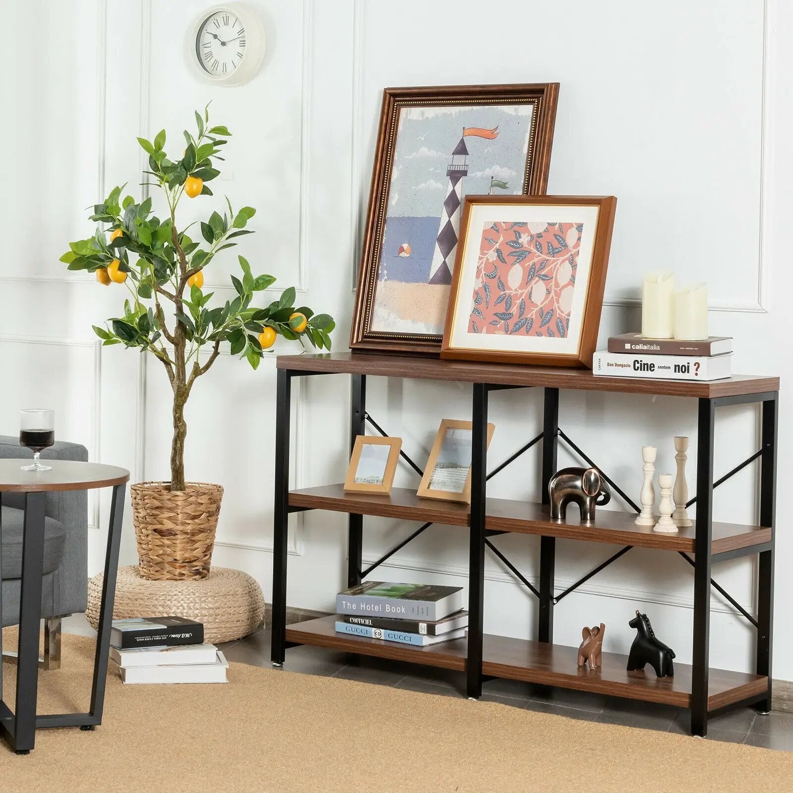 3 Tier 47 Inch Console Metal Frame Sofa Table by DirectDeals