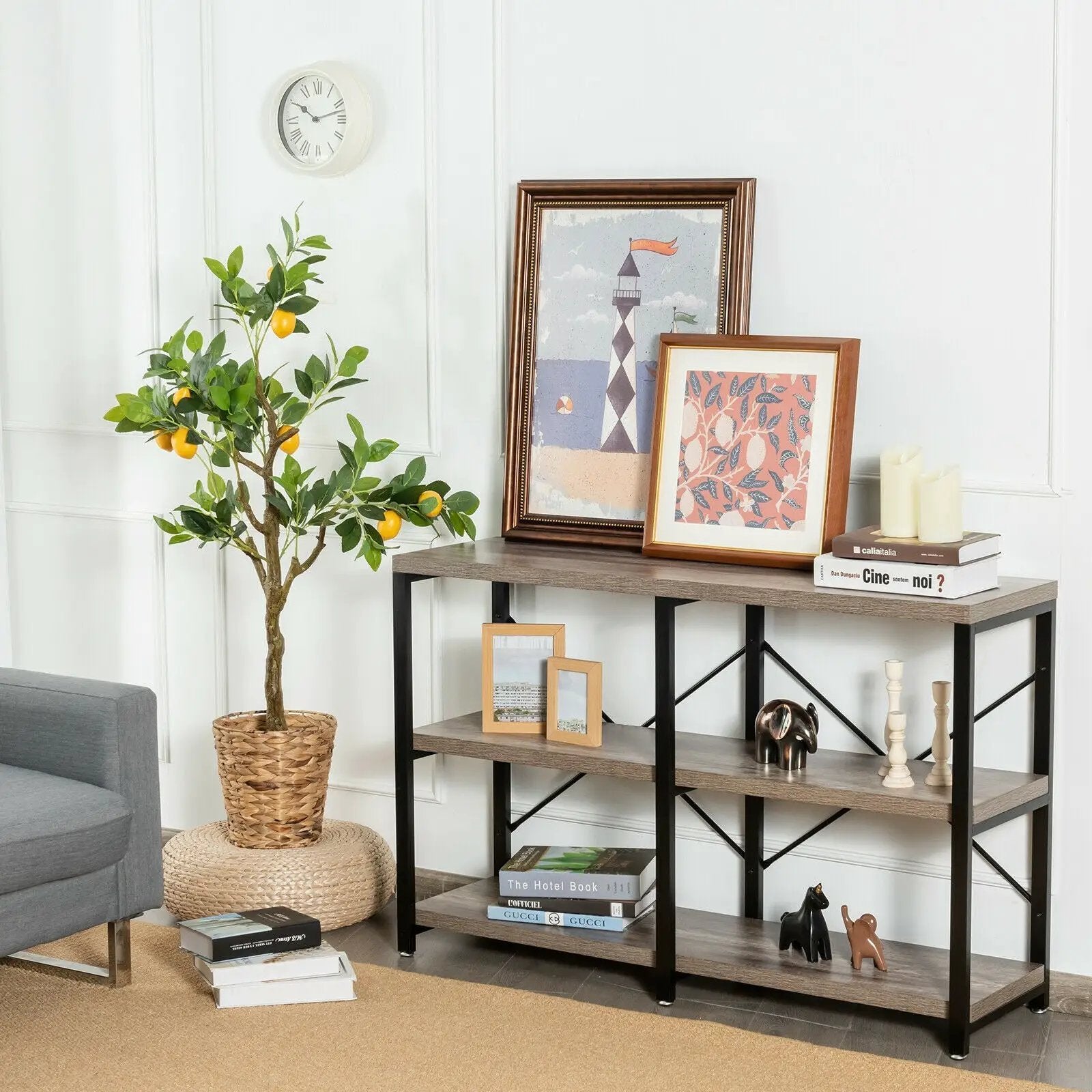 3 Tier 47 Inch Console Metal Frame Sofa Table by DirectDeals