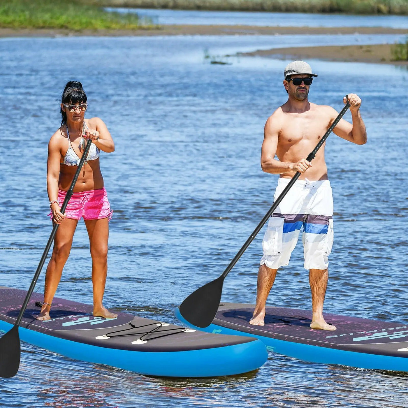 11 Feet Inflatable Stand Up Paddle Board Surfboard with Bag Aluminum Paddle Pump by DirectDeals
