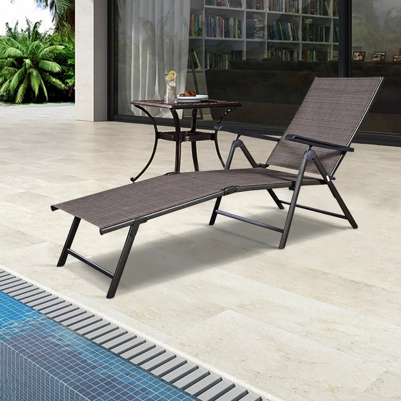 Adjustable Chaise Lounge Chair with 5 Reclining Positions by DirectDeals