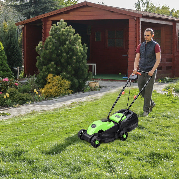 13 Inch Electric Push Lawn Corded Mower with Grass Bag, photo 2 of 9