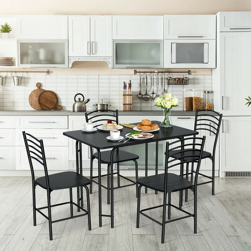 5 Pieces Wood Rectangular Dining Table Set by DirectDeals