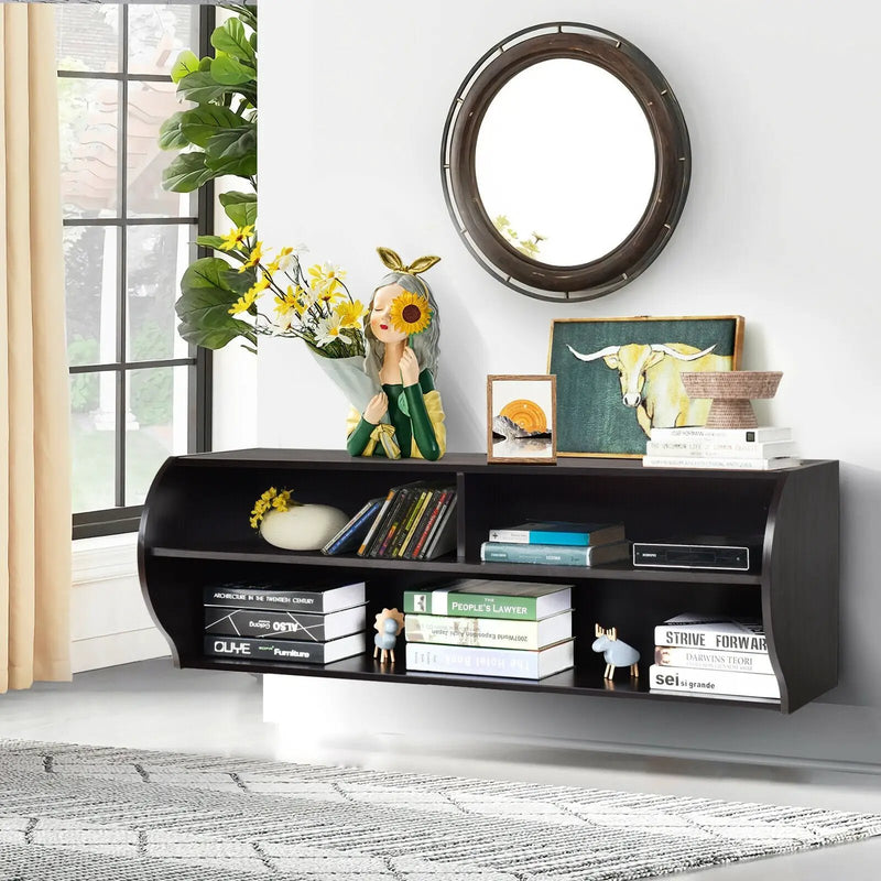 48.5 Inch 2 Tier Modern Wall Mounted Hanging Floating Shelf by DirectDeals