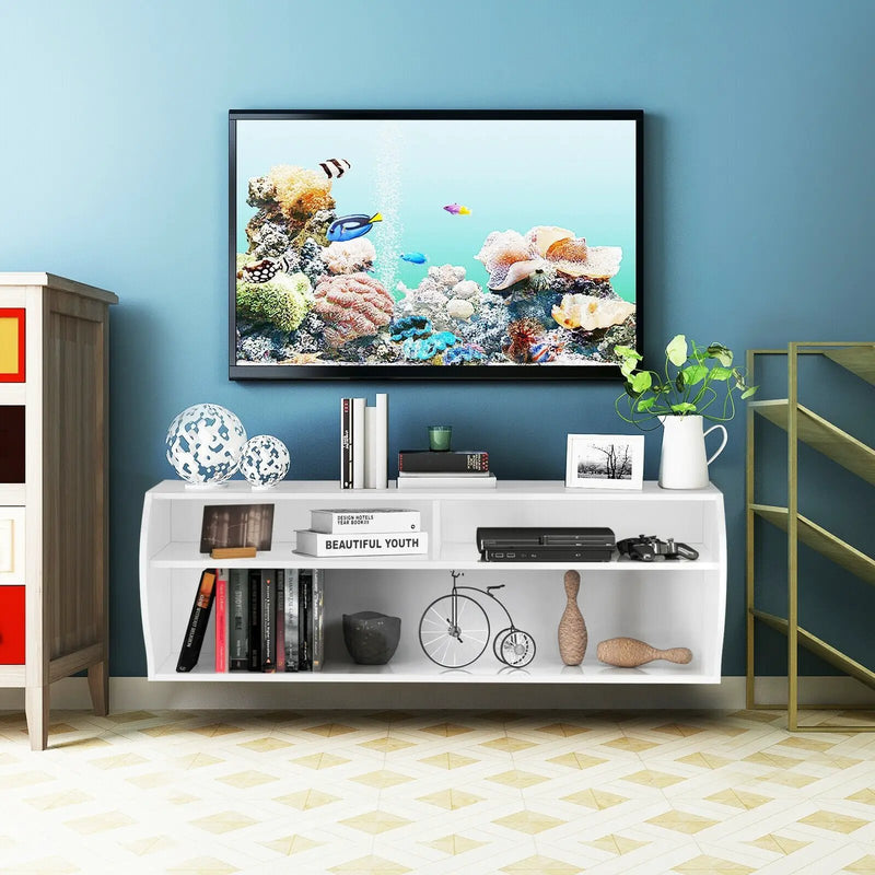 48.5 Inch 2 Tier Modern Wall Mounted Hanging Floating Shelf by DirectDeals