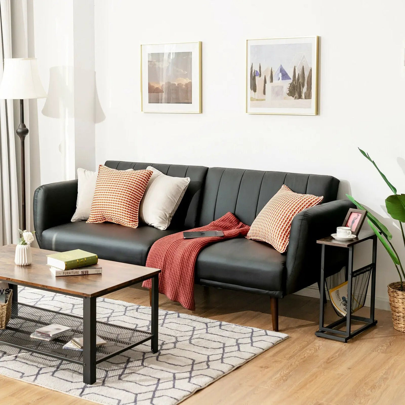 3 Seat Convertible Sofa Bed with Adjustable Backrest for Living Room by DirectDeals
