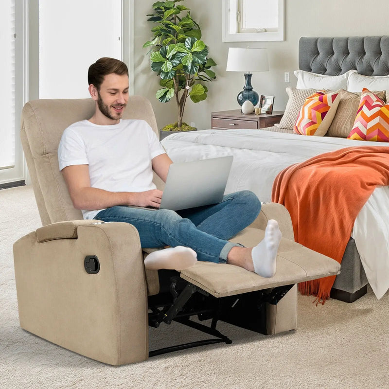 Recliner Chair Single Sofa Lounger with Arm Storage and Cup Holder for Living Room by DirectDeals
