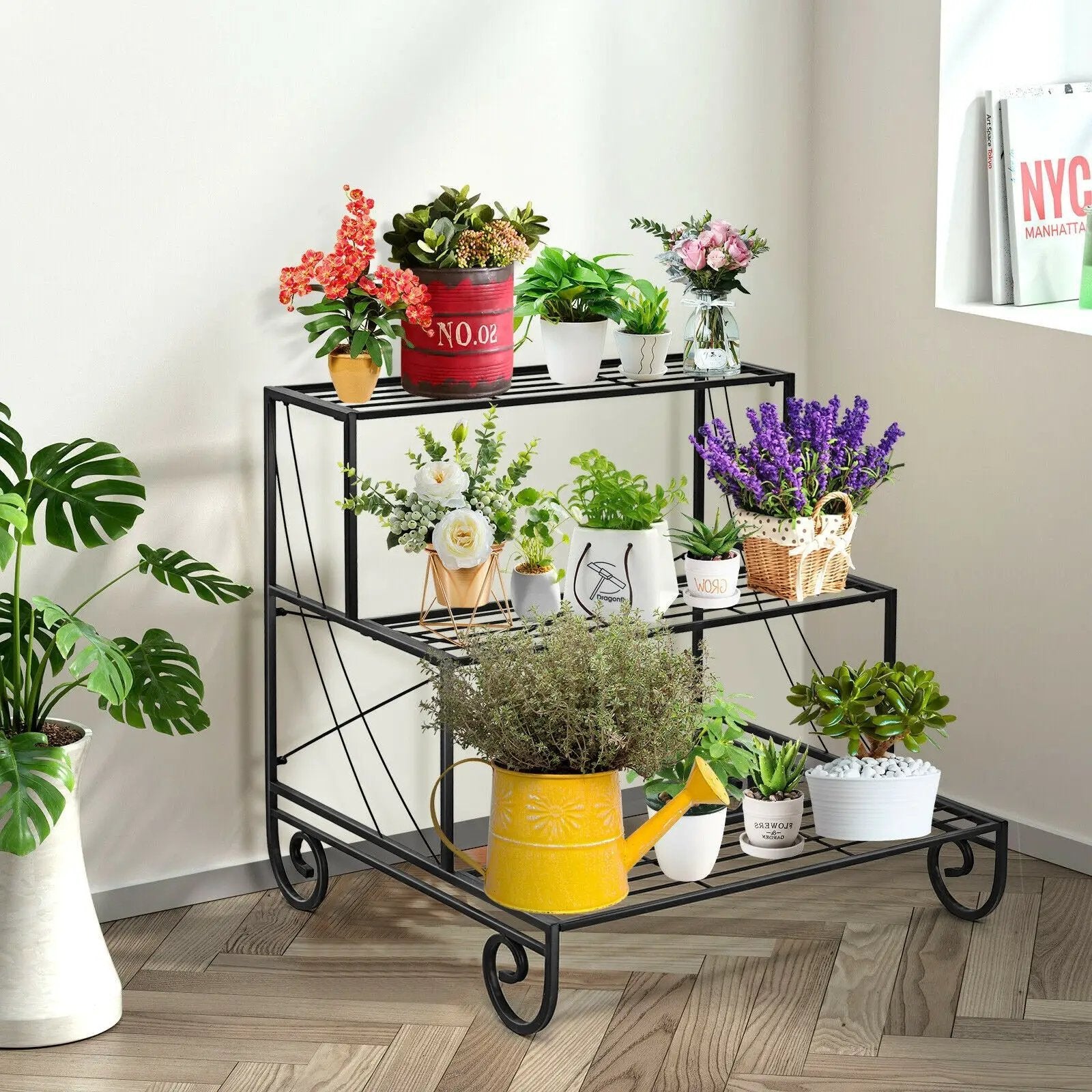 3 Tier Outdoor Metal Garden Planter Holder Shelf by DirectDeals