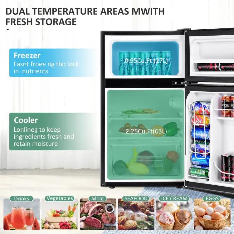 3.2 cu ft. Compact Stainless Steel Refrigerator by DirectDeals