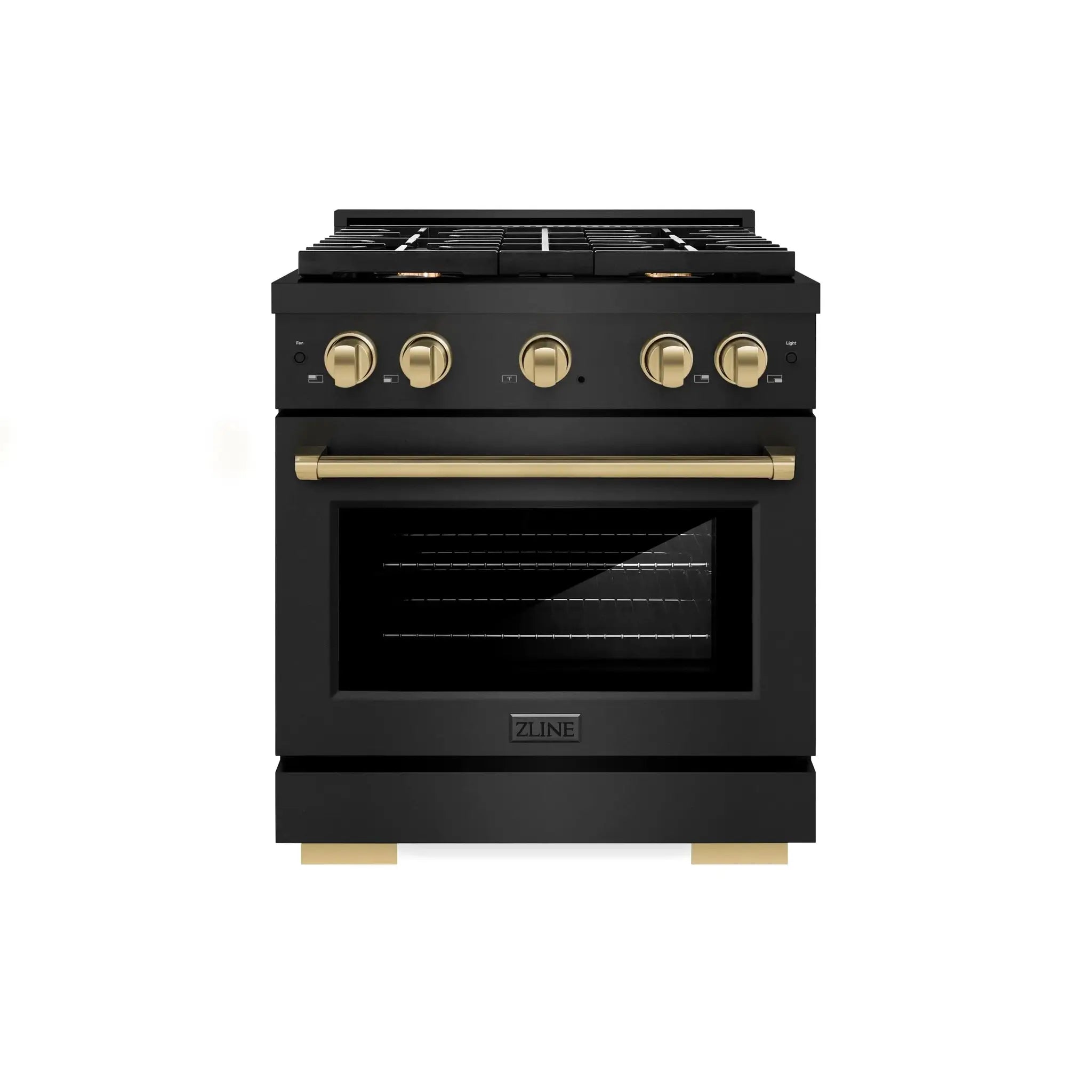 ZLINE 30"Paramount Dual Fuel Range Black Stainless Steel, Champagne Bronze SDRBZ-30-CB by Farmhouse Kitchen and Bath