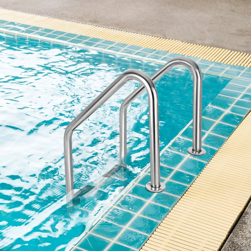 3-Step Stainless Steel Swimming Pool Ladder with Anti-Slip Step by DirectDeals
