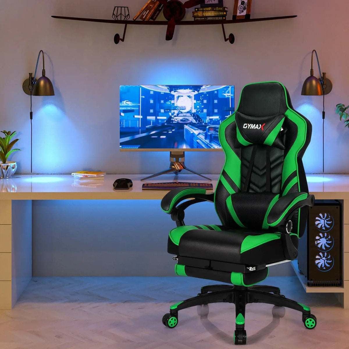 Adjustable Gaming Chair with Footrest by DirectDeals