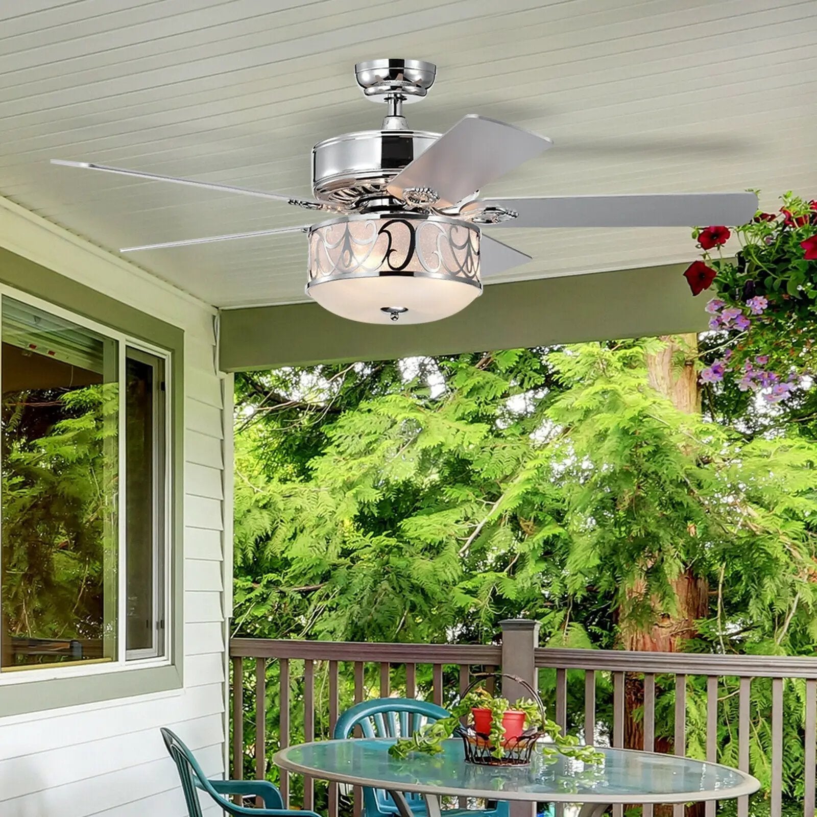52 Inch Ceiling Fan with Light Reversible Blade and Adjustable Speed by DirectDeals