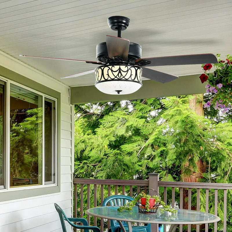 52 Inch Ceiling Fan with Light Reversible Blade and Adjustable Speed by DirectDeals