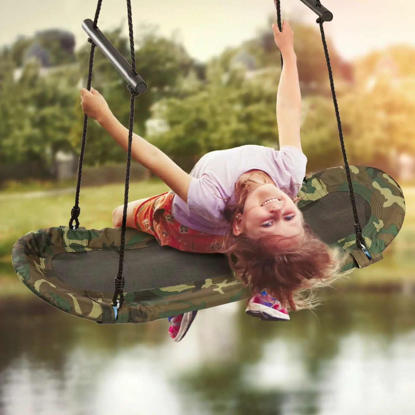 Saucer Tree Swing Surf Kids Outdoor Adjustable by DirectDeals
