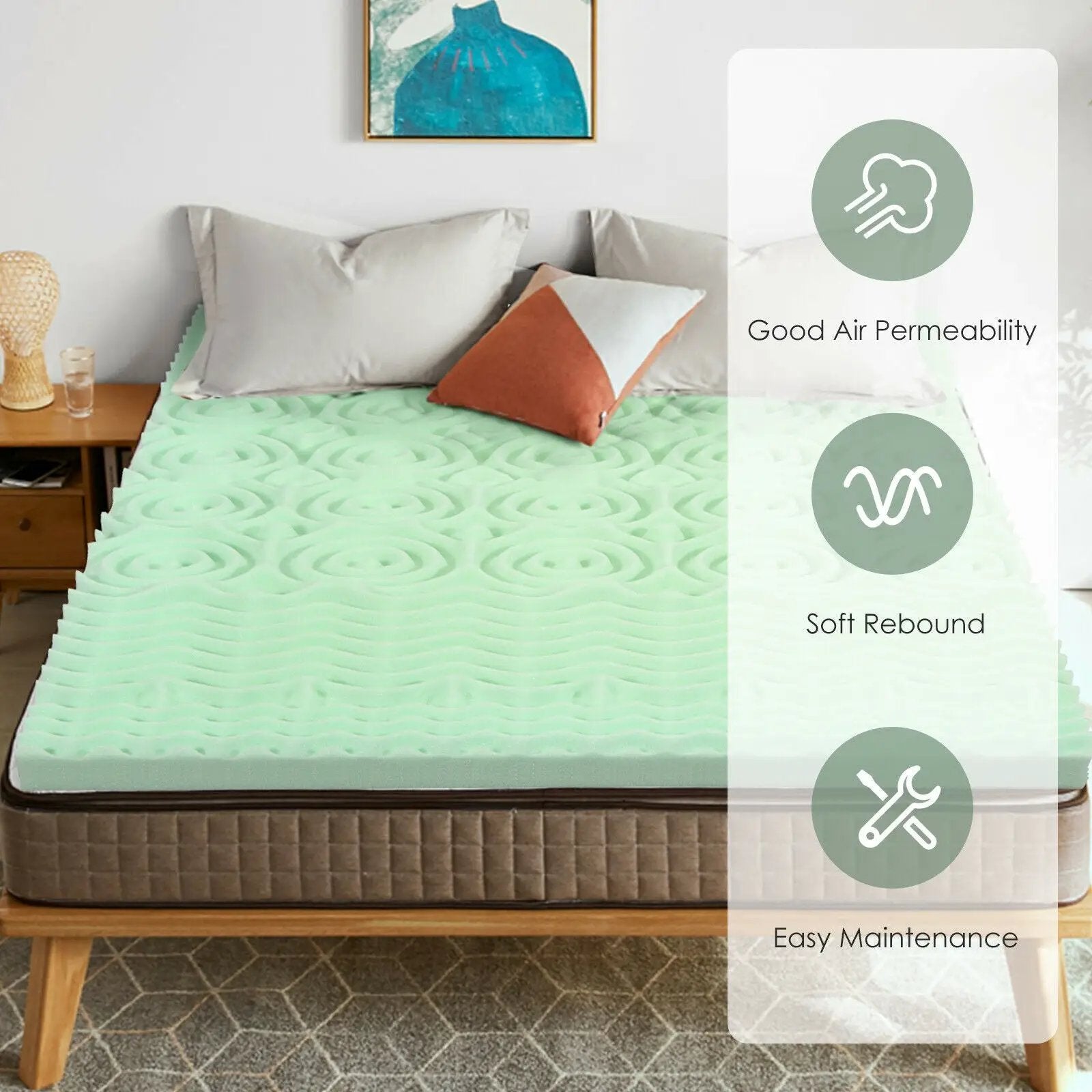 3 Inch Comfortable Mattress Topper Cooling Air Foam by DirectDeals