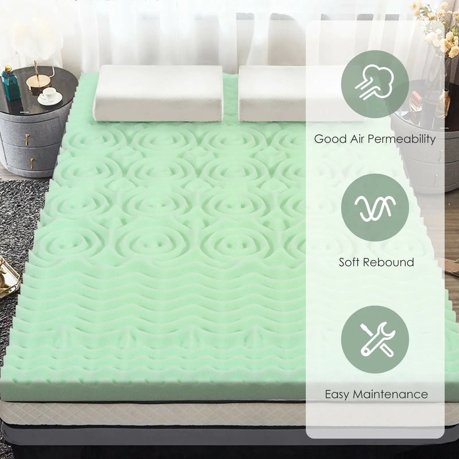 3 Inch Comfortable Mattress Topper Cooling Air Foam by DirectDeals