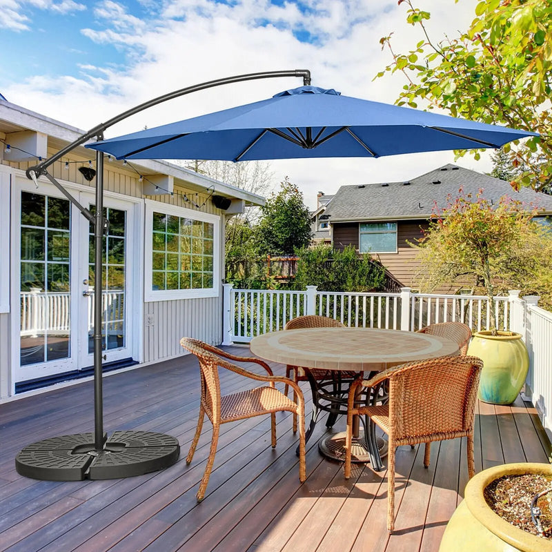 10 Feet Offset Umbrella with 8 Ribs Cantilever and Cross Base by DirectDeals