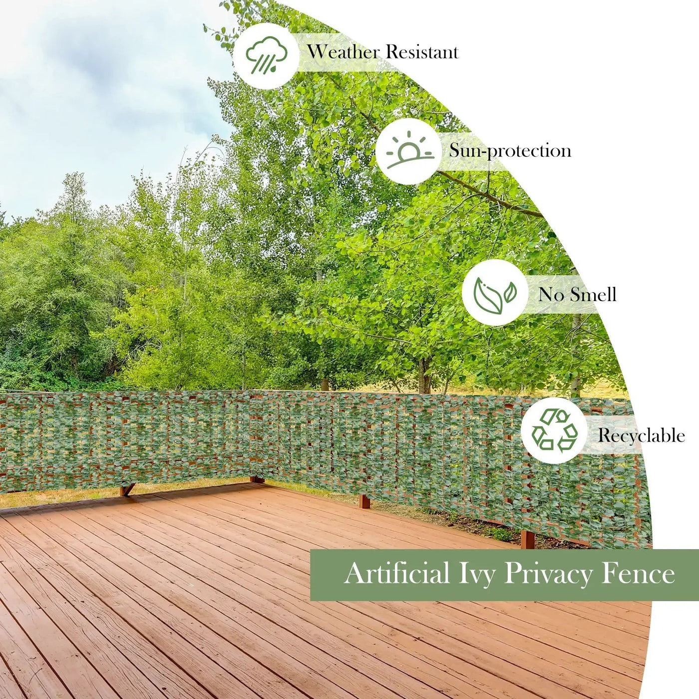 Faux Ivy Leaf Decorative Privacy Fence by DirectDeals