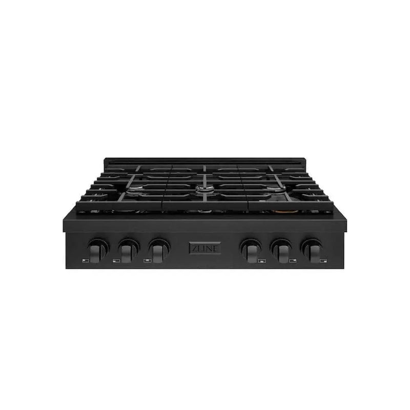 ZLINE 36" Paramount Gas Rangetop Black Stainless Steel SRTB-36 by Farmhouse Kitchen and Bath