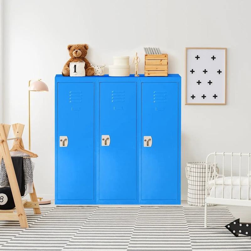 48 Inch Kid Safe Storage Children Single Tier Metal Locker-Blue by DirectDeals