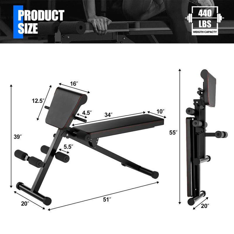Multi-Functional Adjustable Full Body Exercise Weight Bench by DirectDeals