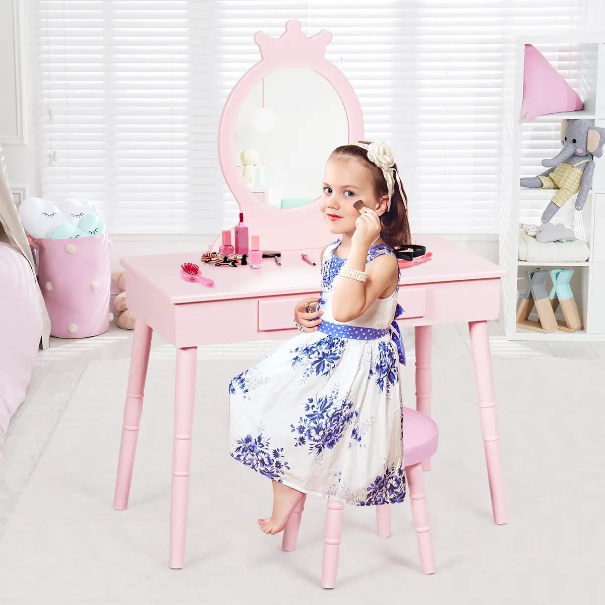Kids Vanity Makeup Table by DirectDeals