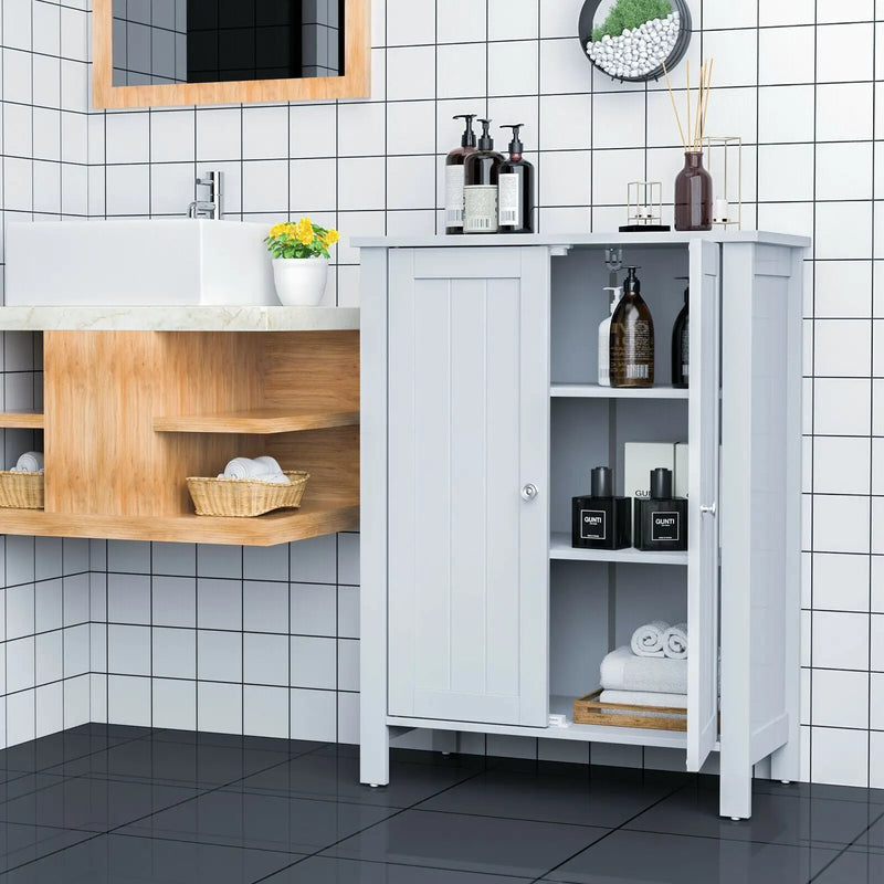 2-Door Bathroom Floor Storage Cabinet Space Saver Organizer by DirectDeals
